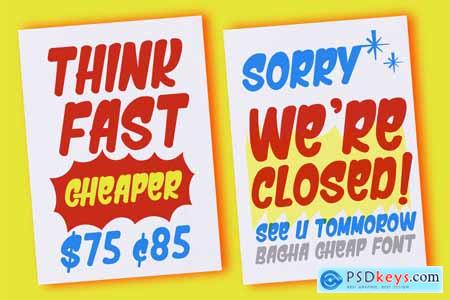 Bagha Cheap - Handwritten Paper Signs Font