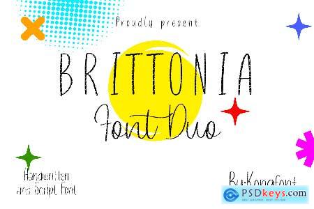 Brittonia Font Duo - Handwritten & Script Typeface