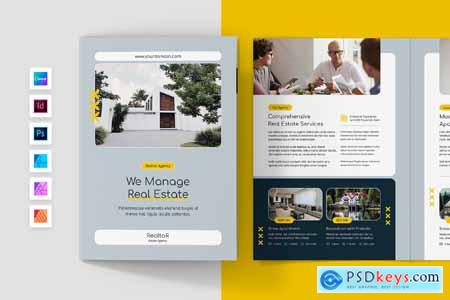 Realtor Estate Agency Brochure Bi-Fold Template