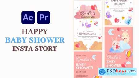 Watercolor Baby Shower Instagram Stories 57330699