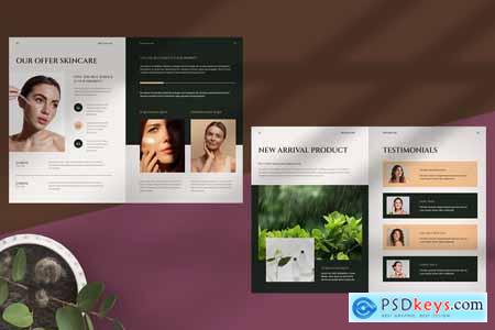 Green Minimalist Skincare Brochure