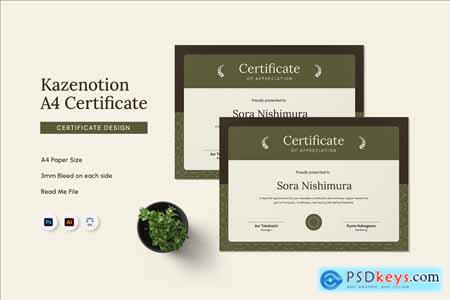 Kazenotion - Certificate Template