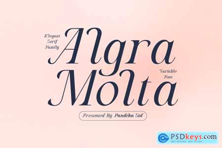 Algra Molta - Italic Modern Elegant Logo Font