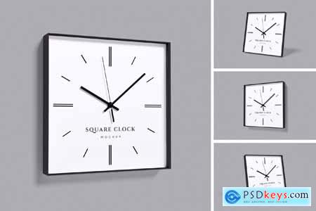 Square Clock Mockup