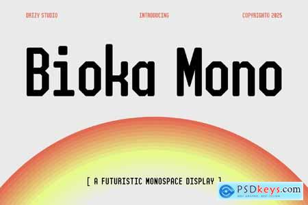 Bioka Mono  Futuristic Monospace Display Font