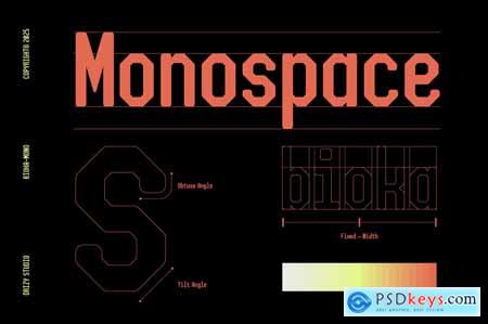 Bioka Mono  Futuristic Monospace Display Font