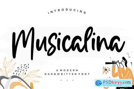 Musicalina - Modern Handwritten Logo Font