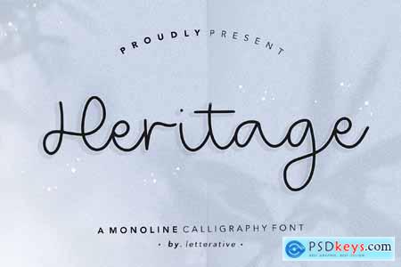Heritage - Monoline Calligraphy Logo Font