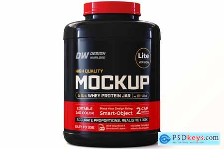 5 lbs Whey Protein Jar Mockup vol. B1-Lite