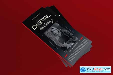 Red Utilitarian Digital Marketing Trifold Brochure
