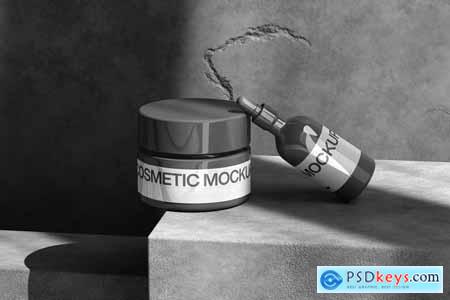 Minimal Cosmetic Jar Bottle Mockup