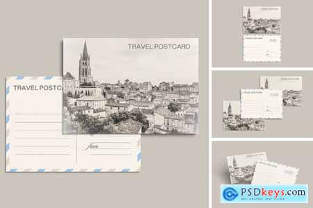 Travel Postcard Mockup