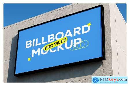 Billboard on Concrete Building Mockup
