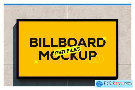 Billboard on Concrete Building Mockup