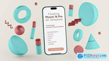 Floating Phone 16 Pro Screen Mockup Template 57951101
