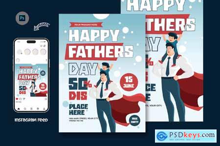 Gifts Fathers Day Flyer Design Template