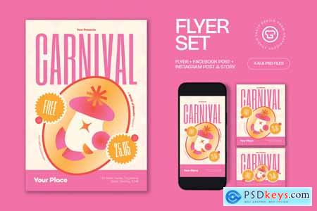 Pink Quirky Carnival Festival Flyer Set