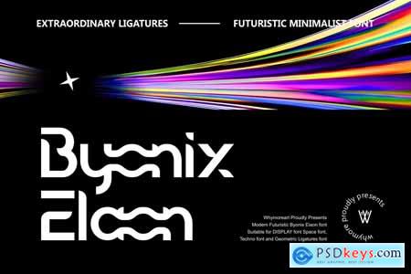 Byonix Elaon Space Futuristic Ligatures Fonts
