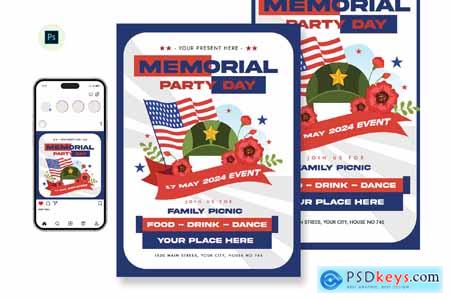 Veterans Memorial Day Flyer Design Template