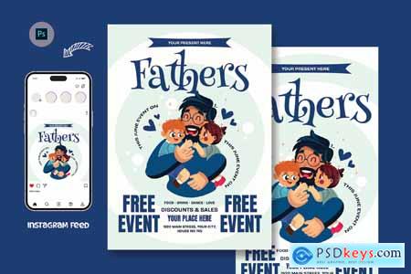 Grilling Fathers Day Flyer Design Template