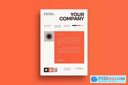 Orange Minimalist Accounting Letterhead