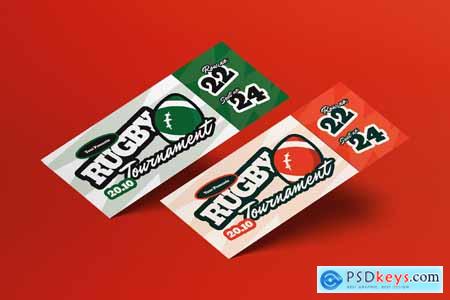 Orange Green Rugby Tournament Ticket
