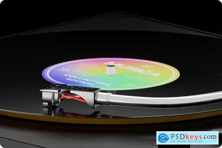 Vinyl Record Label Mockup  001