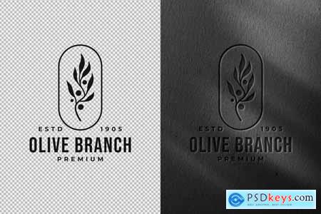 Debossed Black Paper Logo Mockup