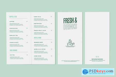 (SIM) Two-Fold Brochure Restaurant Menu Mockup