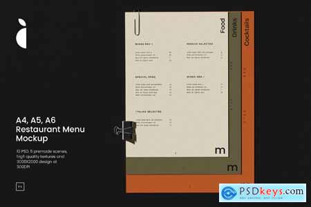 (SIM) Restaurant Menu Mockup