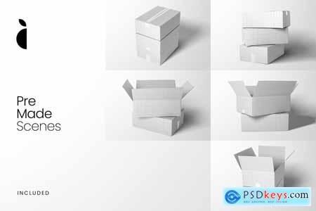 (ADV) Realistic Carton Box Mockup Kit