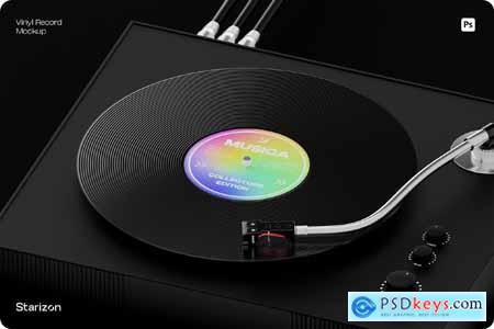 Vinyl Record Label Mockup  001