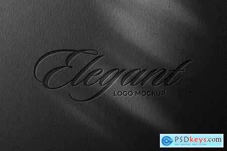 Debossed Black Paper Logo Mockup