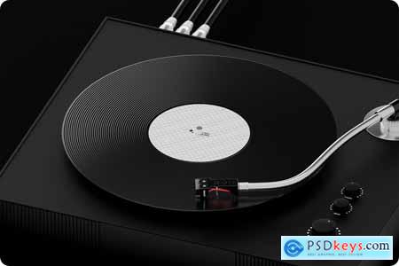 Vinyl Record Label Mockup  001