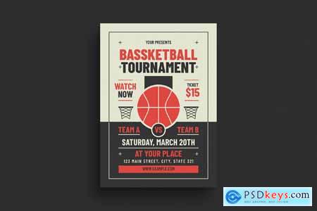 Retro Basketball Tournament Event Flyer