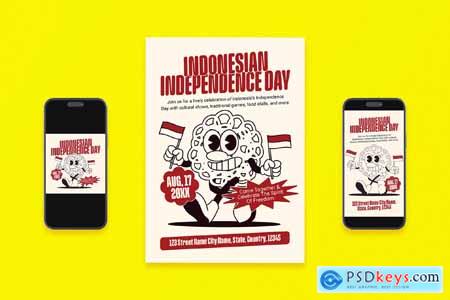 Vintage Indonesian Independence Flyer Set