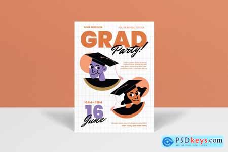 Orange Bold Minimalism Graduation Party Invitation