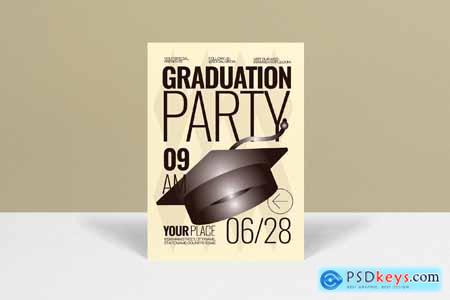 Beige Brown Graduation Party Invitation