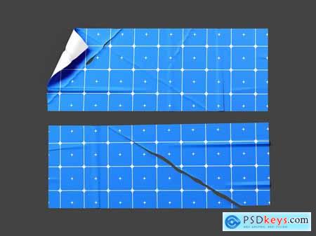 Crumpled Rectangle Sticker Mockup