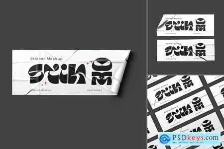 Crumpled Rectangle Sticker Mockup