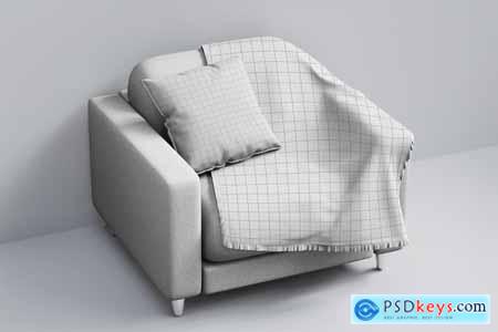 Blanket Mockup Set in Home Setting