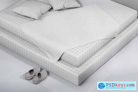 Blanket Mockup Set in Home Setting