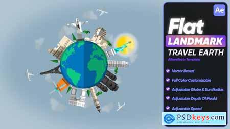 Flat Landmark Travel Earth 58143042