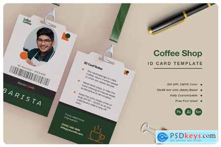 Coffee Shop Barista ID Card