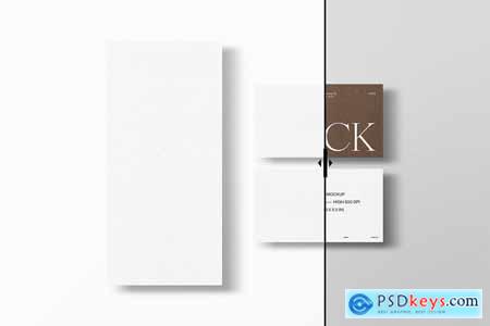 DL Paper and Business Card Mockup