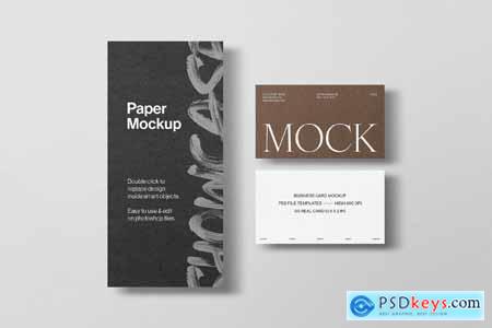 DL Paper and Business Card Mockup