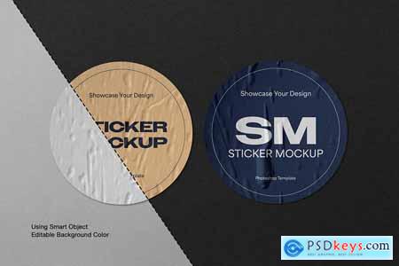 Glued Sticker Mockup