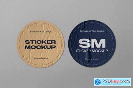 Glued Sticker Mockup