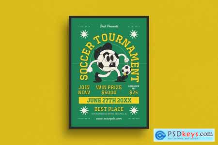 Retro Trendy Soccer Tournament Event Flyer