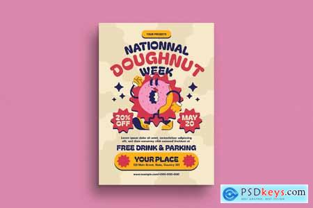 Retro Trendy National Doughnut Day Flyer
